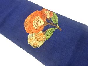 手織り紬花模様織り出し名古屋帯